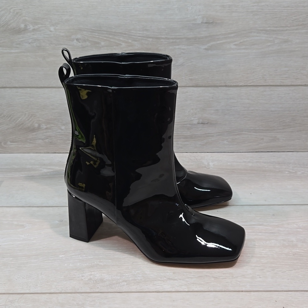 Good American Womens "Like New"Ankle Square Toe Heels Boots shoes sz 7
